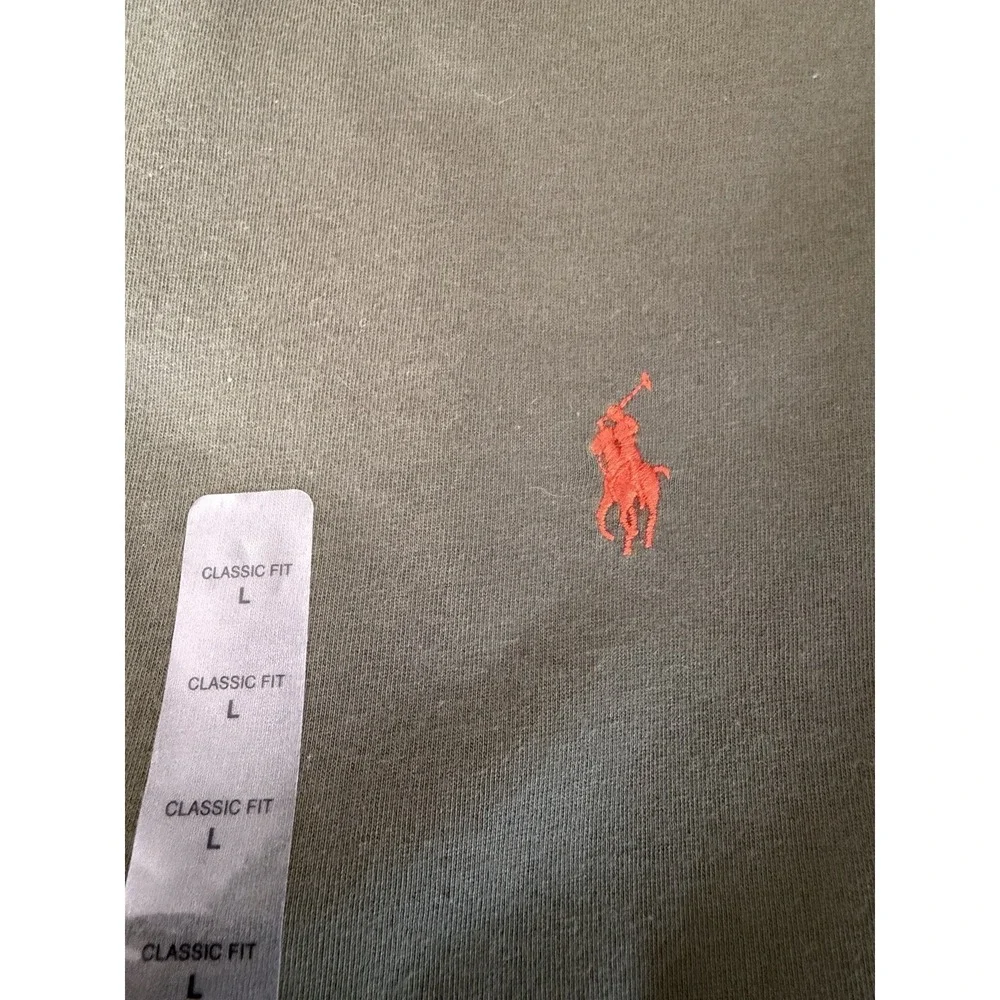 Polo Ralph Lauren Men's Classic Fit Green Logo Cotton Crew Neck Tee L NWOT